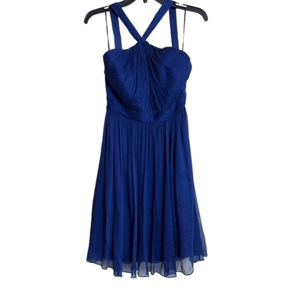 J. Crew Navy halter bridesmaid dress